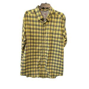 Swiss Tech Yellow and Black Plaid Men's Shirt XL